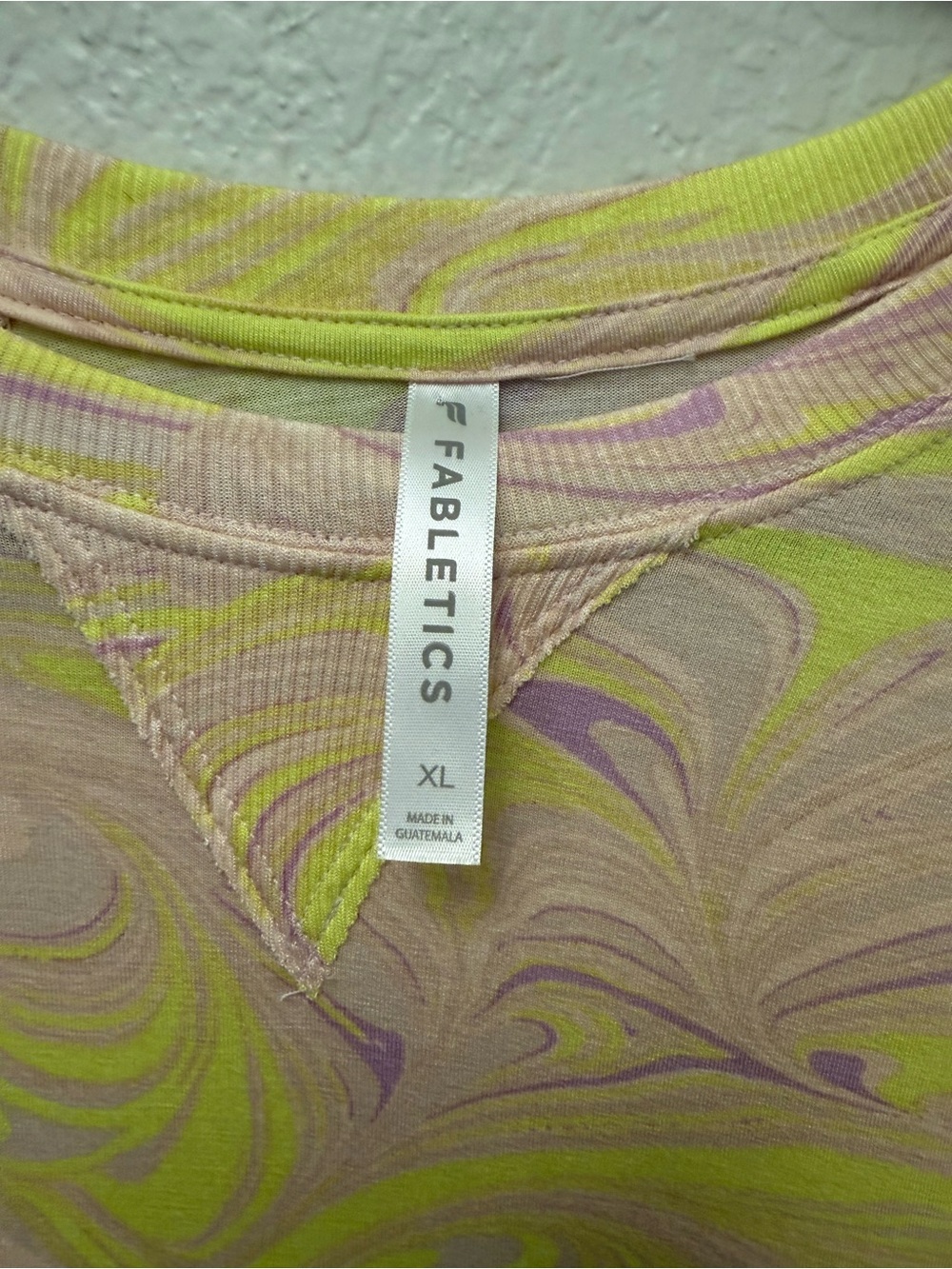 Fabletics Pastel Swirl Short Sleeve Tee in Yellow & Lavender - Picture 4 of 5